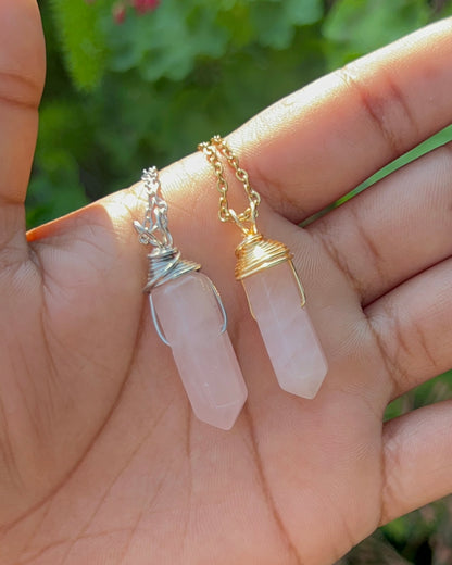 Rose Quartz Point Pendant