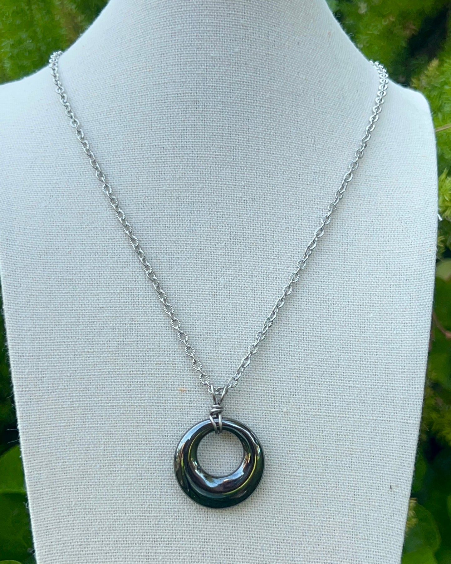 Hematite Circle Pendants
