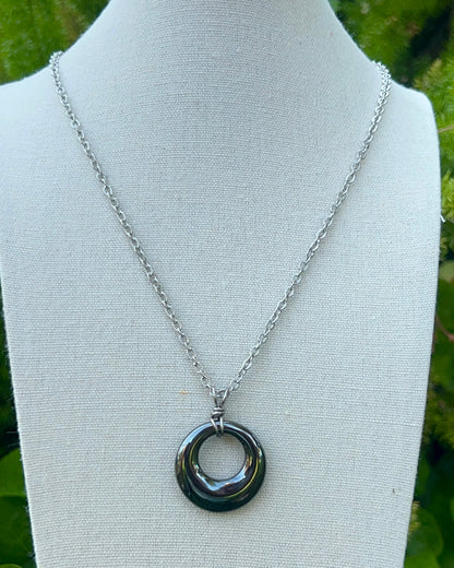 Hematite Circle Pendants