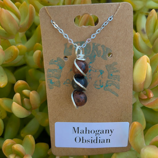 Mahogany Obsidian Beaded Necklace