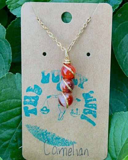 Triple Beaded Crystal Necklace