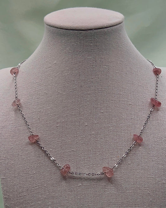 Dainty Strawberry Quartz Chain