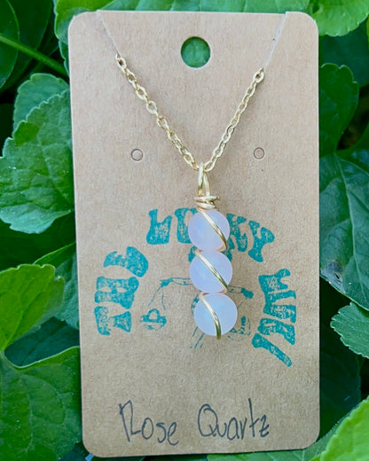 Triple Beaded Crystal Necklace