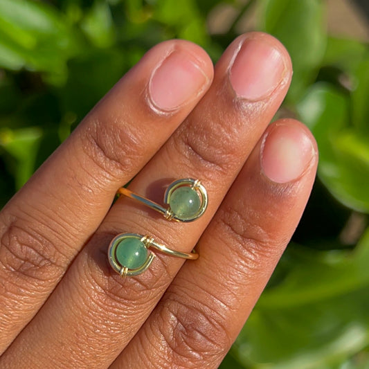 Green Aventurine Adjustable Ring