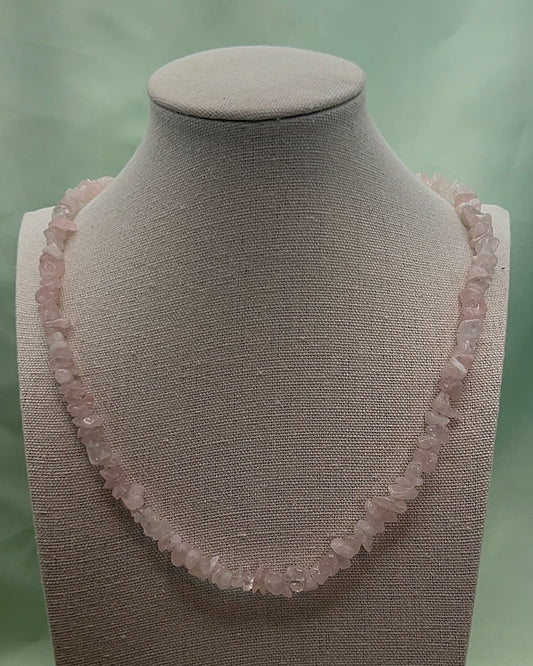 Rose Quartz Crystal Chip Necklace