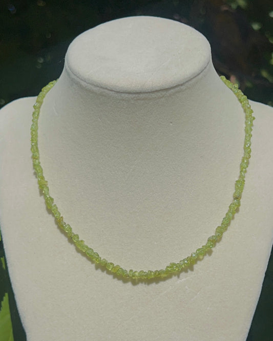 Peridot Crystal Chip Necklace