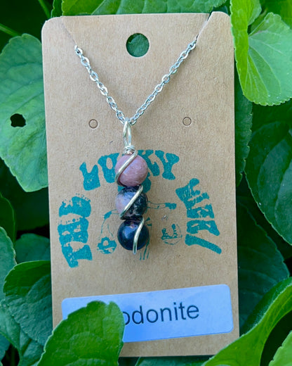 Triple Beaded Crystal Necklace