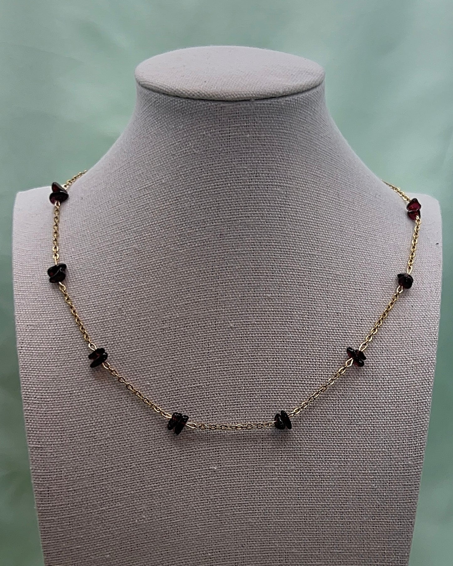 Dainty Garnet Chain