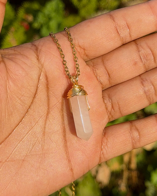 Rose Quartz Point Pendant