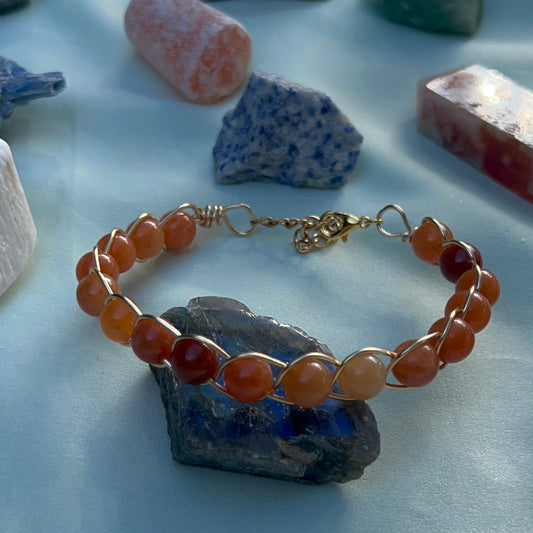 Red Aventurine Braided Cuff