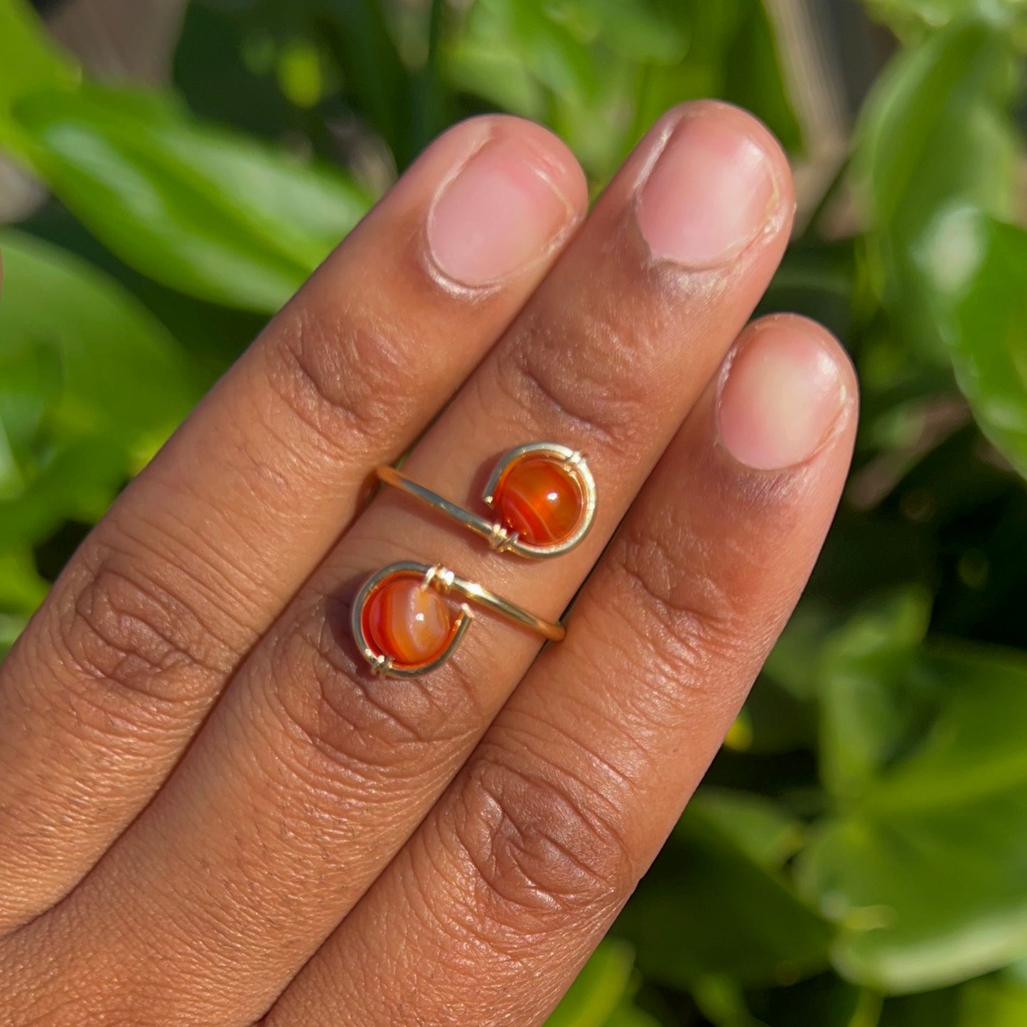 Adjustable Carnelian Ring