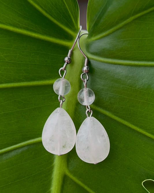 Clear Quartz Drop Earrings