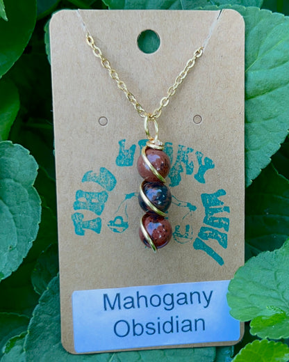 Triple Beaded Crystal Necklace