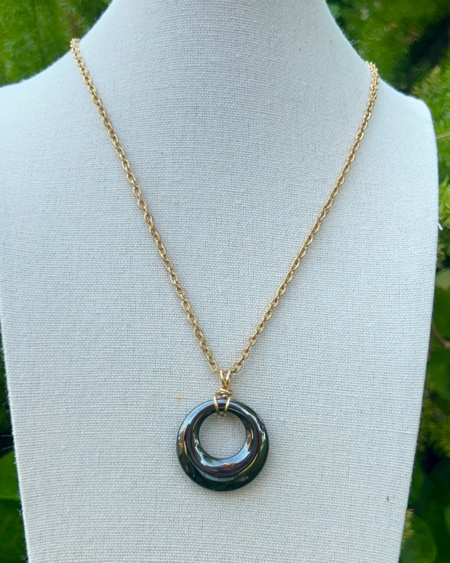 Hematite Circle Pendants