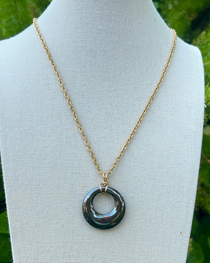 Hematite Circle Pendants