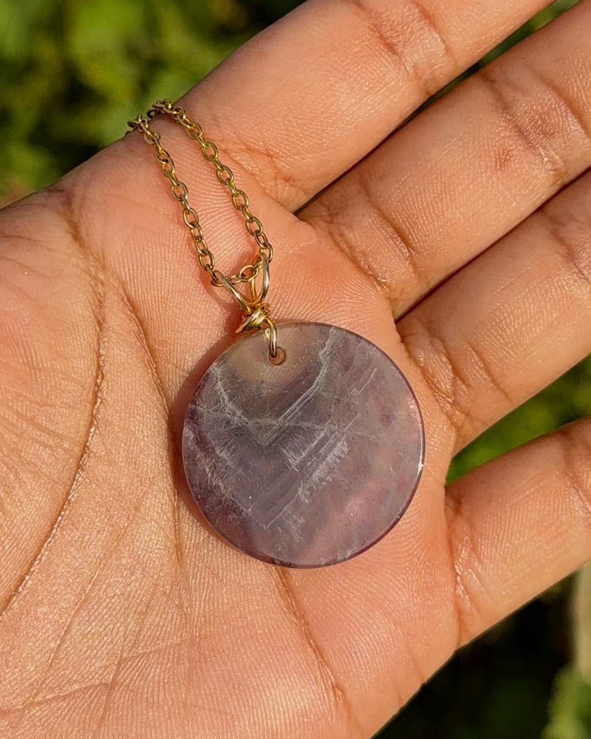 Amethyst Disc Pendant
