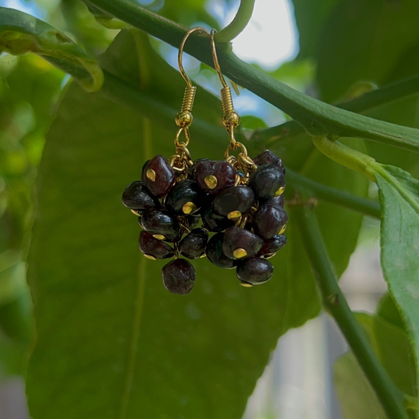 Garnet Grape Earrings