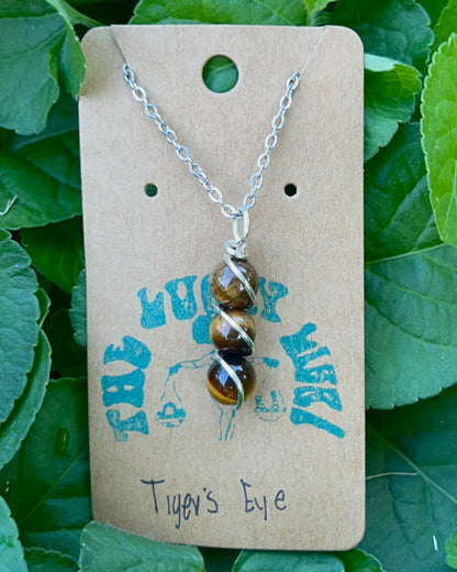 Triple Beaded Crystal Necklace