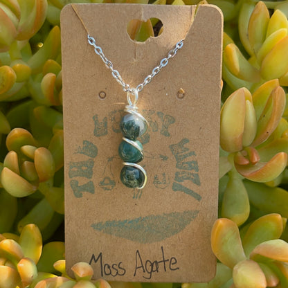 Moss Agate Beaded Necklace