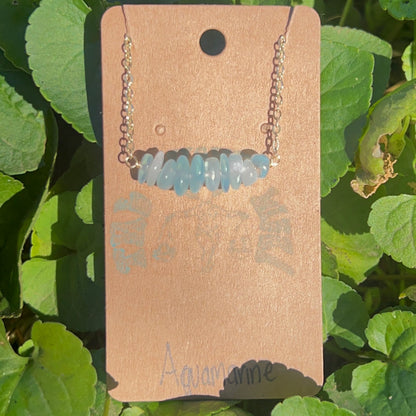 Aquamarine Bar Necklace