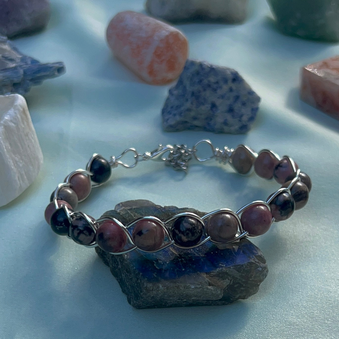 Rhodonite Braided Cuff