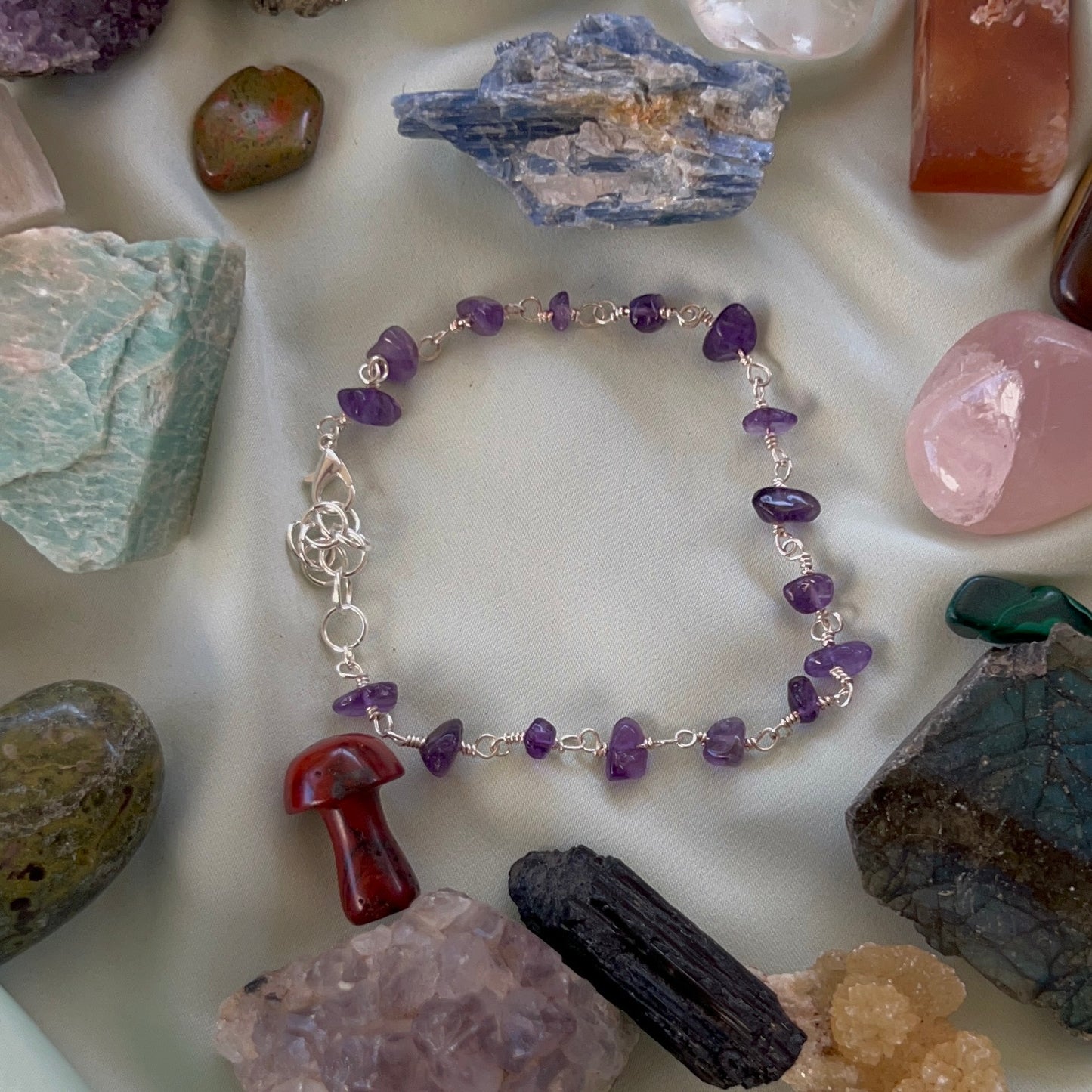 Dainty Amethyst Anklet