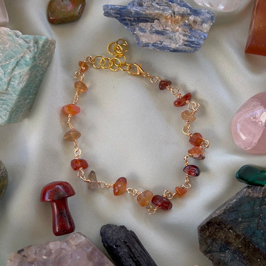 Dainty Carnelian Anklet