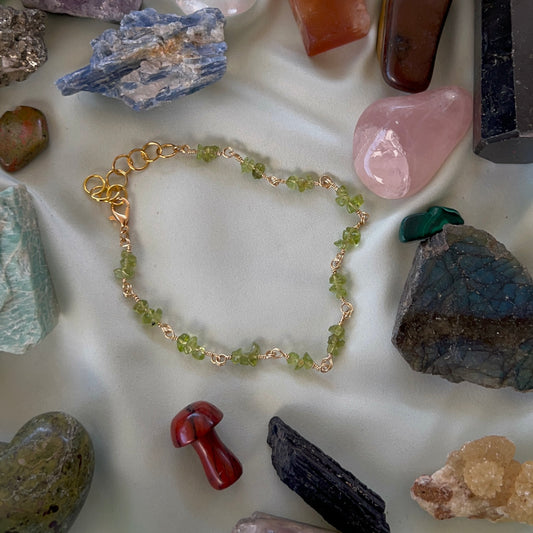 Dainty Peridot Anklet