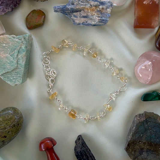 Dainty Citrine Anklet