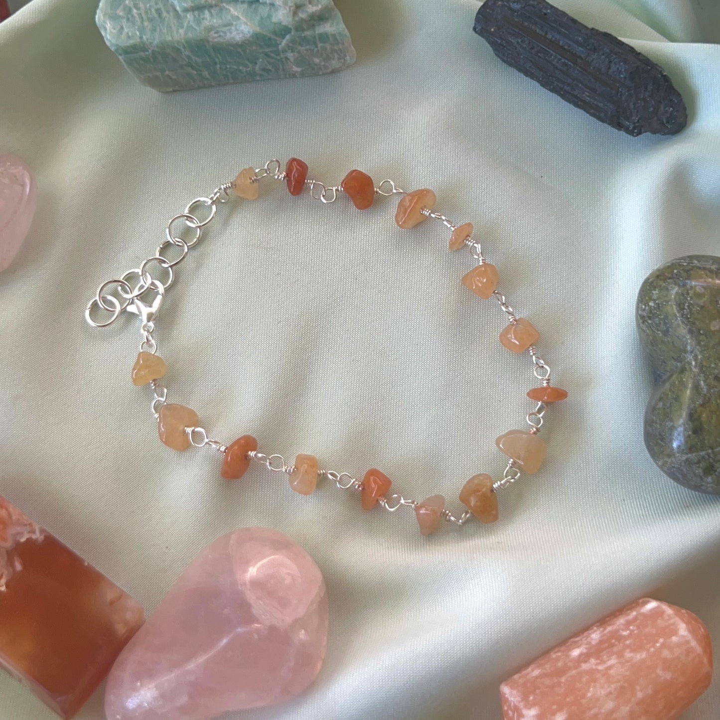 Dainty Red Aventurine Anklet