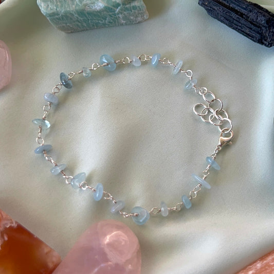 Dainty Aquamarine Anklet