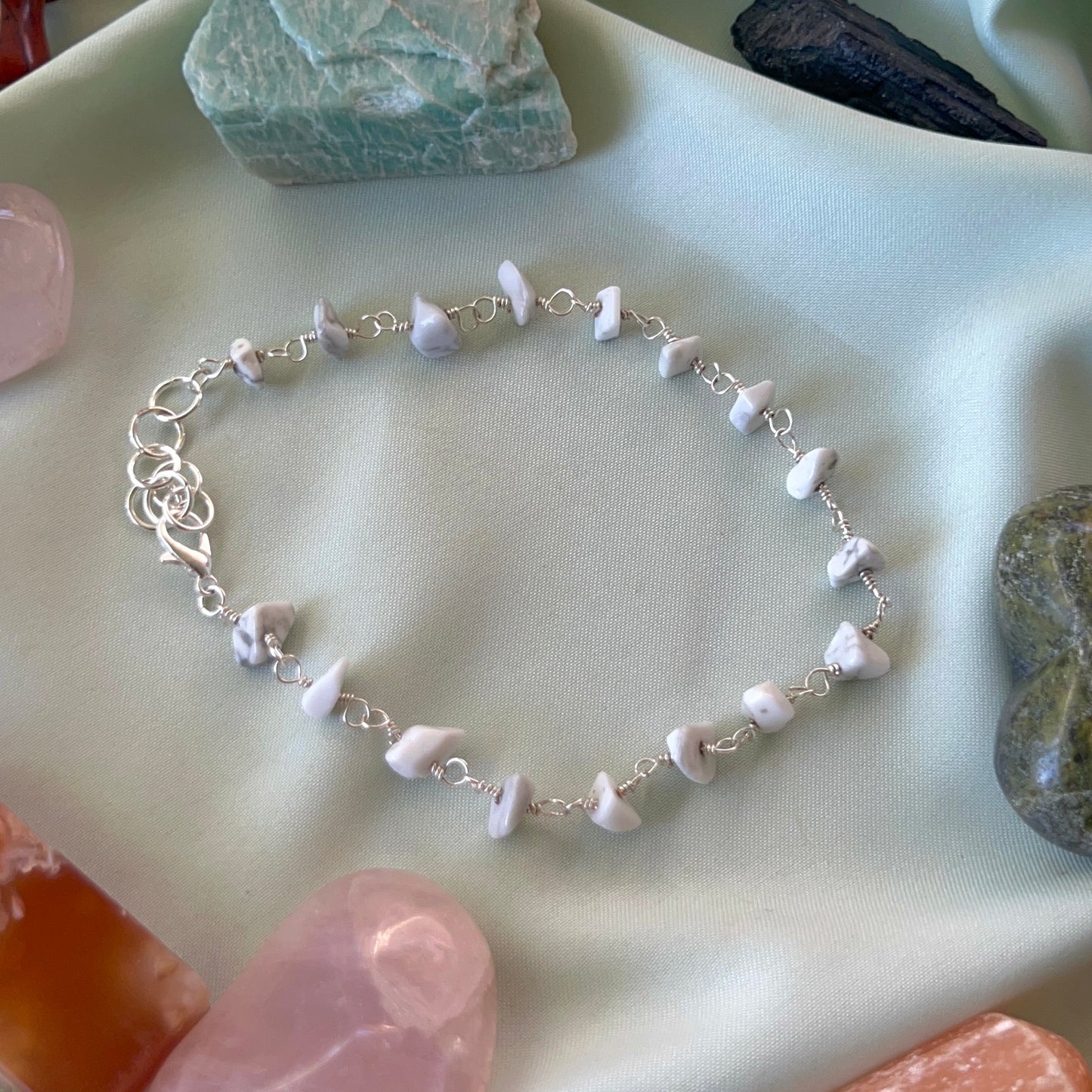 Dainty Howlite Anklet