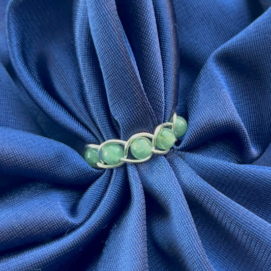 Green Aventurine Braided Ring